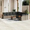 Image de vidaXL Salon de Jardin avec Coussins 11 pcs, Sièges de Patio, Ensemble de Meubles, Mobilier de Terrasse Arrière-cour 3227201