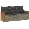 Image de Salon de jardin modulable Vidaxl resine tressee gris 3 pieces x 59 x 69 3 personnes