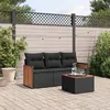 Image de Salon de jardin modulable Vidaxl resine tressee noir 4 pieces x 59 x 69 3 personnes