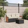 Image de vidaXL Salon de Jardin avec Coussins 4 pcs, Canapés de Terrasse, Ensemble de Meubles de Patio, Mobilier d'Extérieur, Noir 3227442