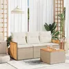 Image de Salon de jardin modulable Vidaxl resine tressee beige 4 pieces x 59 x 69 3 personnes
