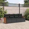 Image de Salon de jardin modulable Vidaxl resine tressee noir 4 pieces x 59 x 69 4 personnes