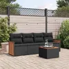 Image de Salon de jardin modulable Vidaxl resine tressee noir 5 pieces x 59 x 69 4 personnes