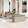 Image de Salon de jardin modulable Vidaxl resine tressee beige 6 pieces x 59 x 69 5 personnes