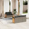 Image de Salon de jardin modulable Vidaxl resine tressee gris 6 pieces x 59 x 69 5 personnes