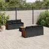 Image de Salon de jardin modulable Vidaxl resine tressee noir 7 pieces x 59 x 69 6 personnes