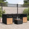 Image de vidaXL Salon de Jardin avec Coussins 7 pcs, Canapés de Terrasse, Ensemble de Meubles de Patio, Mobilier d'Extérieur, Noir 3227476