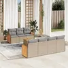 Image de Salon de jardin modulable Vidaxl rotin beige 8 pieces x 59 x 69 7 personnes