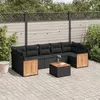 Image de vidaXL Salon de Jardin avec Coussins 8 pcs, Canapés de Terrasse, Ensemble de Meubles de Patio, Mobilier d'Extérieur, Noir 3227490