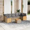 Image de Salon de jardin modulable VIDAXL rotin beige 8 pieces x 59 x 69 7 personnes