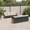 Image de vidaXL Salon de Jardin avec Coussins 9 pcs, Canapés de Terrasse, Ensemble de Meubles de Patio, Mobilier d'Extérieur, Noir 3227498