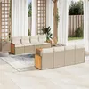 Image de Salon de jardin modulable vidaxl beige 9 pieces 8 personnes 62 x 59 x 69 cm rotin