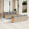 Image de Salon de jardin modulable VIDAXL beige rotin 8 personnes 62 x 59 x 69 cm 9 pieces