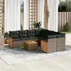 Image de vidaXL Salon de Jardin avec Coussins 9 pcs, Canapés de Terrasse, Ensemble de Meubles de Patio, Mobilier d'Extérieur, Gris 3227509