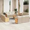Image de Salon de jardin modulable Vidaxl resine tressee beige 13 pieces x 59 x 69 12 personnes