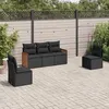 Image de Salon de jardin modulable Vidaxl resine tressee noir 5 pieces x 59 x 69 5 personnes