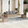 Image de vidaXL Salon de Jardin avec Coussins 5 pcs, Canapés de Terrasse, Ensemble de Meubles de Patio, Mobilier d'Extérieur, Beige 3227529