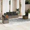 Image de Salon de jardin modulable Vidaxl resine tressee gris 5 pieces x 59 x 69 5 personnes