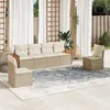 Image de Salon de jardin modulable Vidaxl resine tressee beige 6 pieces x 59 x 69 6 personnes