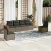 Image de Salon de jardin modulable Vidaxl resine tressee gris 6 pieces x 59 x 69 6 personnes