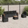 Image de vidaXL Salon de Jardin avec Coussins 7 pcs, Canapés de Terrasse, Ensemble de Meubles de Patio, Mobilier d'Extérieur, Noir 3227546
