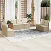Image de Salon de jardin modulable Vidaxl resine tressee beige 7 pieces x 59 x 69 7 personnes