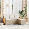 Image de Salon de jardin modulable VIDAXL rotin beige 4 pieces x 59 x 69 4 personnes