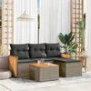 Image de vidaXL Salon de Jardin avec Coussins 5 pcs, Canapés de Terrasse, Ensemble de Meubles de Patio, Mobilier d'Extérieur, Gris 3227593