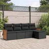 Image de vidaXL Salon de Jardin avec Coussins 5 pcs, Canapés de Terrasse, Ensemble de Meubles de Patio, Mobilier d'Extérieur, Noir 3227595