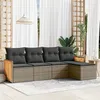 Image de vidaXL Salon de Jardin avec Coussins 5 pcs, Canapés de Terrasse, Ensemble de Meubles de Patio, Mobilier d'Extérieur, Gris 3227600