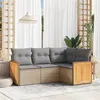 Image de vidaXL Salon de Jardin avec Coussins 4 pcs, Canapés de Terrasse, Ensemble de Meubles de Patio, Mobilier d'Extérieur, Beige 3227613
