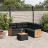 Image de vidaXL Salon de Jardin avec Coussins 6 pcs, Canapés de Terrasse, Ensemble de Meubles de Patio, Mobilier d'Extérieur, Noir 3227644