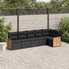 Image de vidaXL Salon de Jardin avec Coussins 6 pcs, Canapés de Terrasse, Ensemble de Meubles de Patio, Mobilier d'Extérieur, Noir 3227665