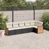 Image de vidaXL Salon de jardin 6 pcs avec coussins noir résine tressée 3227666