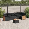 Image de vidaXL Salon de Jardin avec Coussins 7 pcs, Canapés de Terrasse, Ensemble de Meubles de Patio, Mobilier d'Extérieur, Noir 3227672