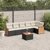 Image de vidaXL Salon de Jardin avec Coussins 7 pcs, Canapés de Terrasse, Ensemble de Meubles de Patio, Mobilier d'Extérieur, Noir 3227673