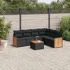 Image de vidaXL Salon de Jardin avec Coussins 7 pcs, Canapés de Terrasse, Ensemble de Meubles de Patio, Mobilier d'Extérieur, Noir 3227686