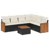 Image de vidaXL Salon de jardin 7 pcs avec coussins noir résine tressée 3227687