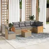 Image de vidaXL Salon de Jardin avec Coussins 7 pcs, Canapés de Terrasse, Ensemble de Meubles de Patio, Mobilier d'Extérieur, Beige 3227704