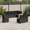 Image de vidaXL Salon de Jardin avec Coussins 8 pcs, Canapés de Terrasse, Ensemble de Meubles de Patio, Mobilier d'Extérieur, Noir 3227721