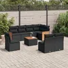 Image de vidaXL Salon de Jardin avec Coussins 9 pcs, Canapés de Terrasse, Ensemble de Meubles de Patio, Mobilier d'Extérieur, Noir 3227728