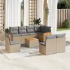 Image de Salon de jardin modulable VIDAXL 8 personnes 9 pieces resine tressee 62 x 59 x 69 cm beige