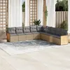 Image de Salon de jardin modulable Vidaxl resine tressee beige 9 pieces x 59 x 69 9 personnes