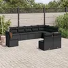 Image de Salon de jardin modulable Vidaxl resine tressee noir 10 pieces 62 x 55 x 69 10 personnes