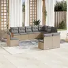 Image de vidaXL Salon de Jardin avec Coussins 10 pcs, Canapés de Terrasse, Ensemble de Meubles de Patio, Mobilier d'Extérieur, Beige 3227753
