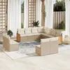 Image de Salon de jardin modulable Vidaxl resine tressee beige 11 pieces x 59 x 69 11 personnes