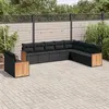 Image de vidaXL Salon de Jardin avec Coussins 10 pcs, Canapés de Terrasse, Ensemble de Meubles de Patio, Mobilier d'Extérieur, Noir 3227791
