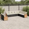 Image de vidaXL Salon de Jardin avec Coussins 10 pcs, Canapés de Terrasse, Ensemble de Meubles de Patio, Mobilier d'Extérieur, Noir 3227792