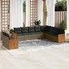 Image de Salon de jardin modulable Vidaxl resine tressee gris 10 pieces x 59 x 69 10 personnes