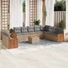 Image de Salon de jardin modulable VIDAXL resine tressee 11 pieces 10 personnes 62 x 59 x 69 cm beige